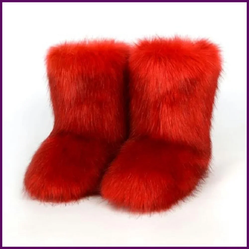 Women's Mid-Calf Snow Boots Faux Fur Lined Flat Winter Booties